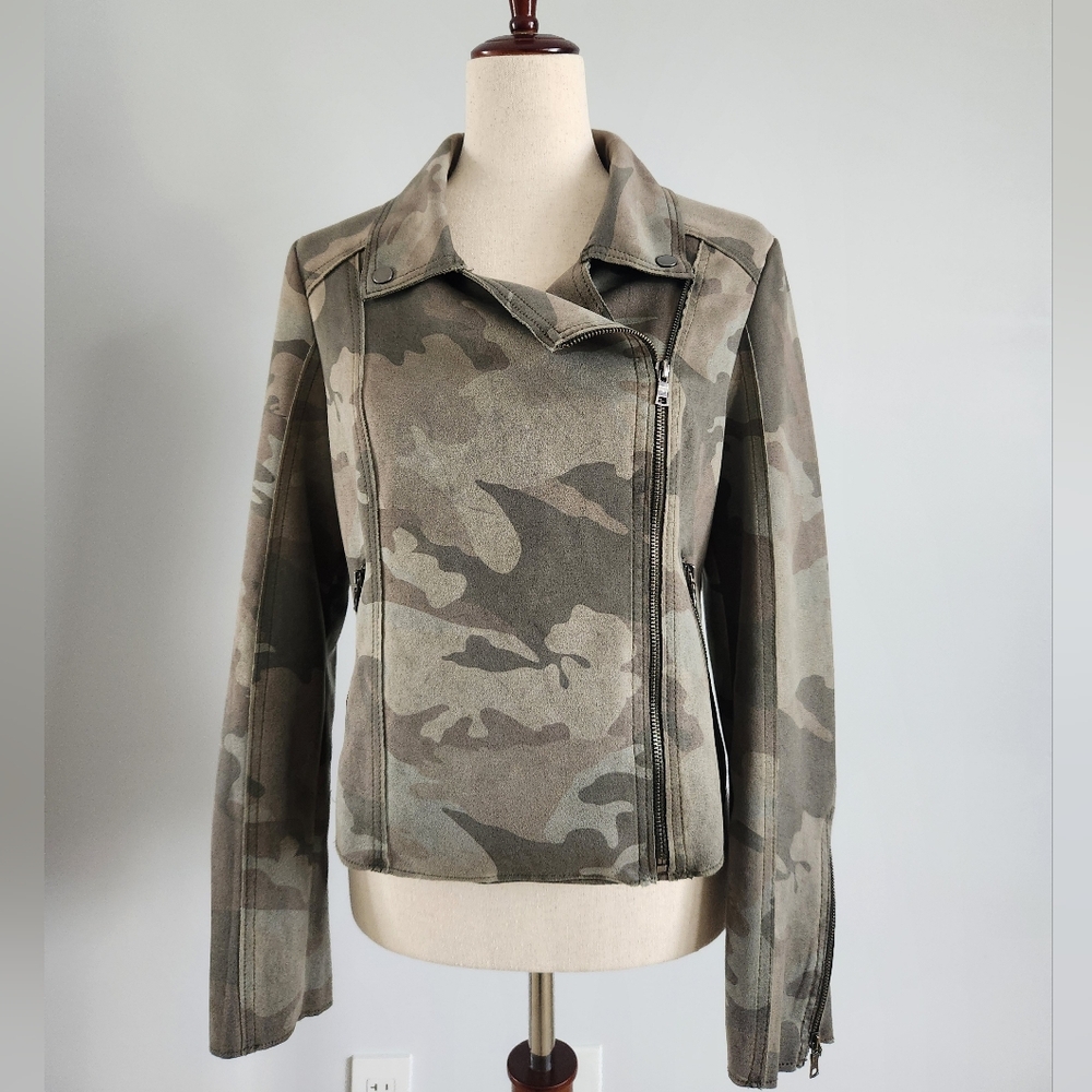 Marrakech Camo Suede Moto Faux Suede Anthropologie Small EUC